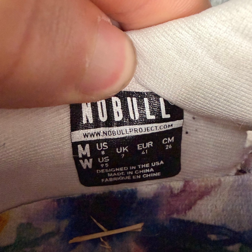 NOBULL Mesh Runner Womens 9.5 White Floral Watercolor Athletic Training Sneakers - Picture 7 of 9